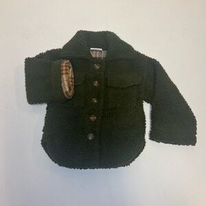 Orcas Lucille Baby Teddy Jacket Green Plaid Lined 0–6M Fits Up to 12M